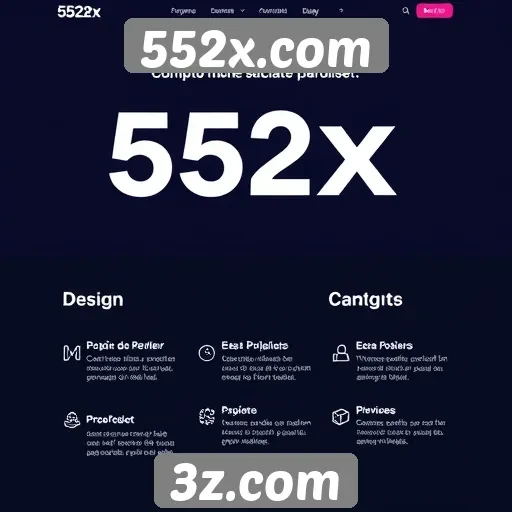 Características do design e navegação do site 552x.com